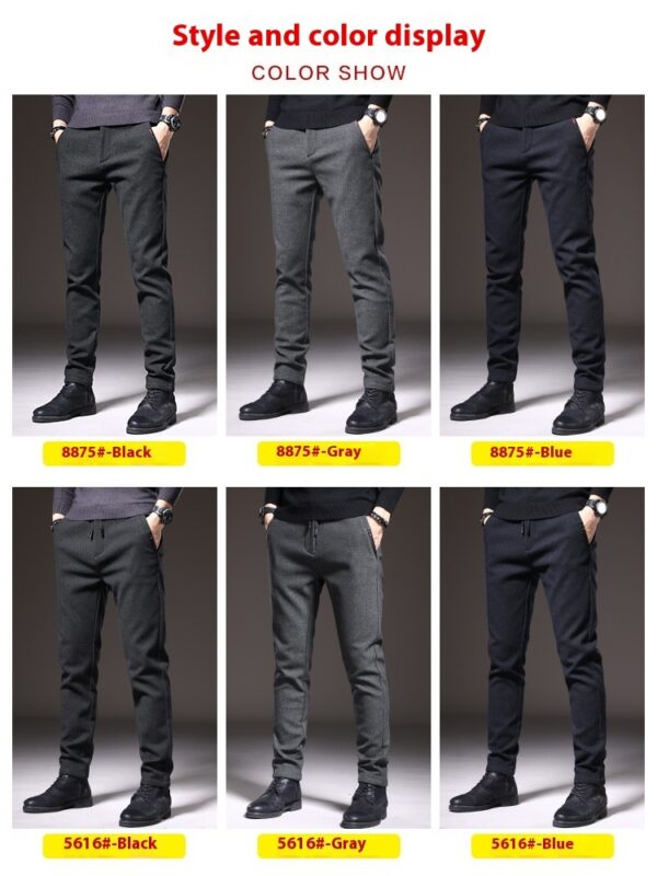 Style Autumn Brushed Casual Straight Business Middle-aged Father Men's All-matching Slim-fitting Long Pants - Image 5