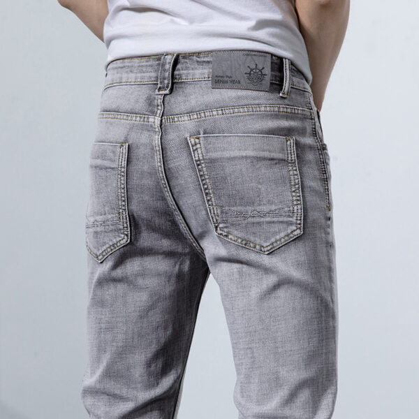 Straight Elastic Trend Versatile Retro Nostalgic Jeans For Men - Image 4