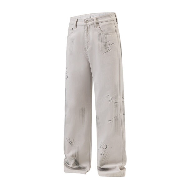 American Street Hip Hop Tie-dyed Washed Jeans Men - Image 2