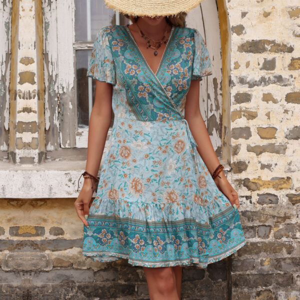 Stitching Printing One-piece Dress Women - Image 5