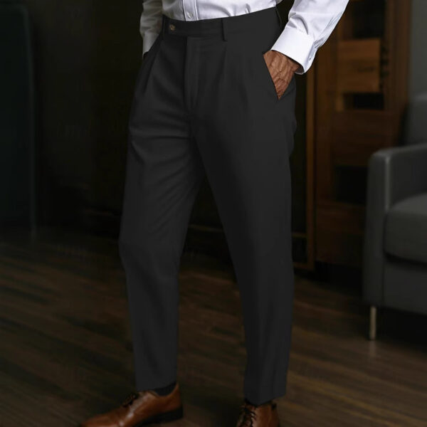 Men's Linen Pocket Flat Comfortable Breathable Trousers - Image 5