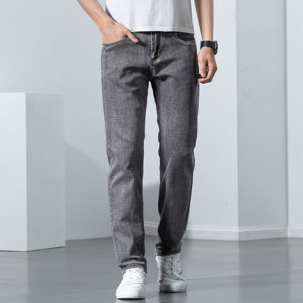 Straight Elastic Trend Versatile Retro Nostalgic Jeans For Men - Image 5