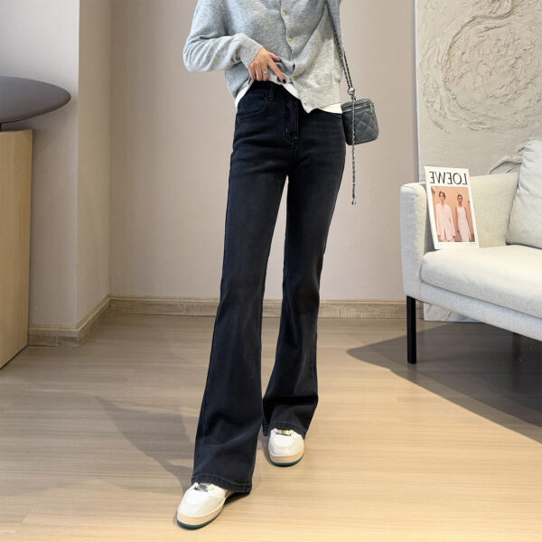 Goddess Long Legs Bootcut Trousers High Waist Slimming Slim Micro Elastic Small Horn - Image 5
