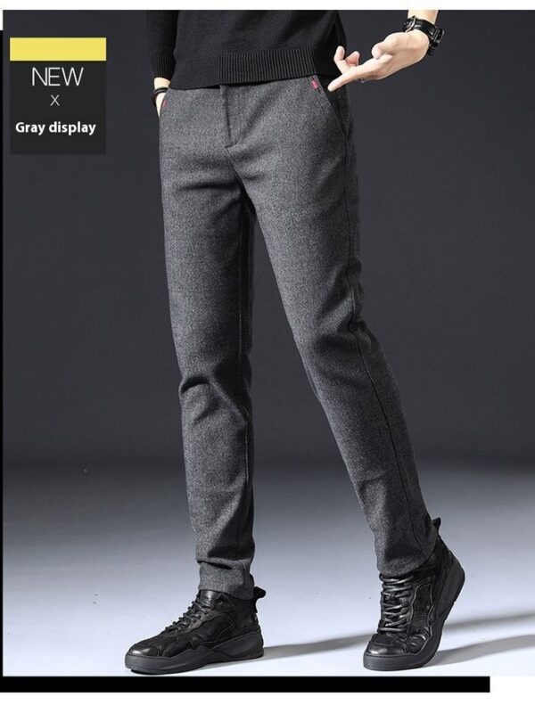 Style Autumn Brushed Casual Straight Business Middle-aged Father Men's All-matching Slim-fitting Long Pants - Image 9