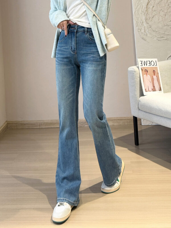 Goddess Long Legs Bootcut Trousers High Waist Slimming Slim Micro Elastic Small Horn - Image 7