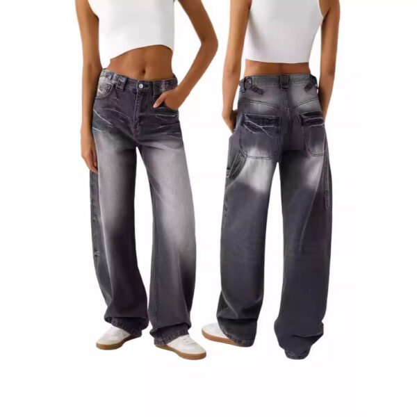 Loose Fashion Personalized Wide-leg Jeans For Women - Image 3