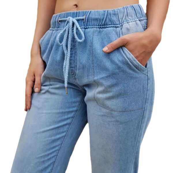Elastic Waistband Jeans For Women - Image 3