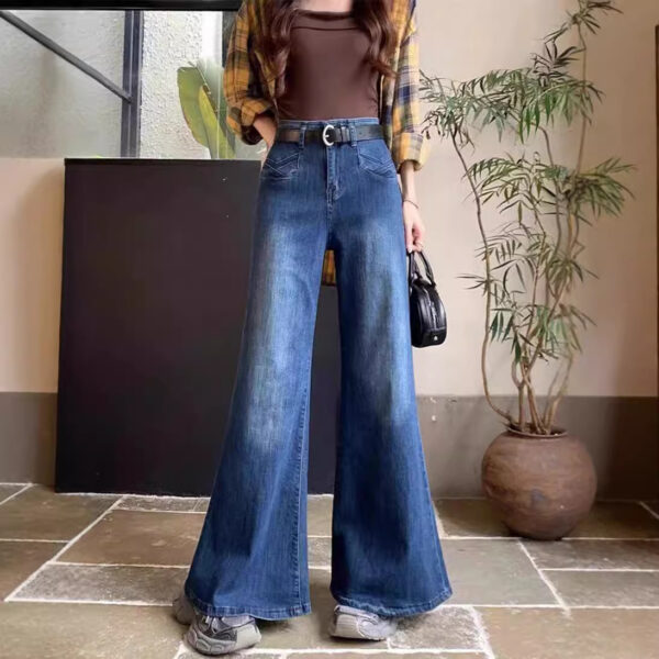 Women's Autumn New High Waist Slimming And Straight Wide Leg Mop Pants - Image 3