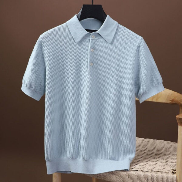 Soft And Comfortable Men's Knitted Short Sleeve - Image 8