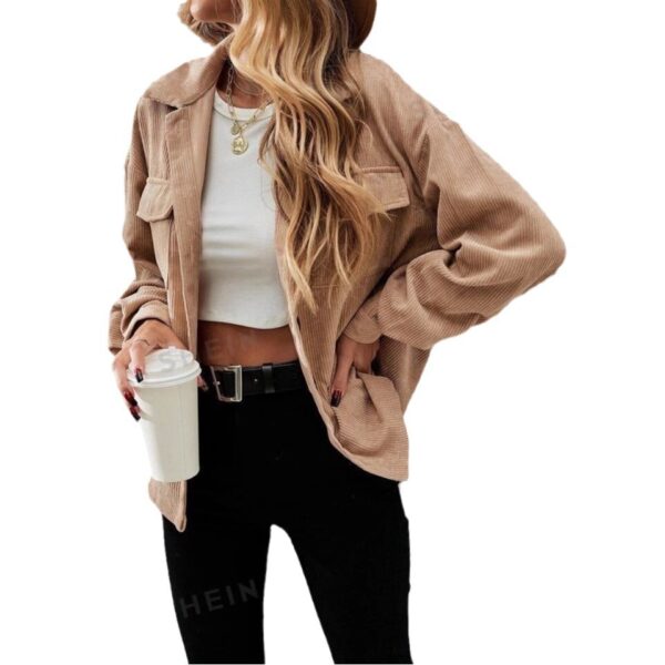 Retro Cardigan European And American Pocket Coat Women - Image 4