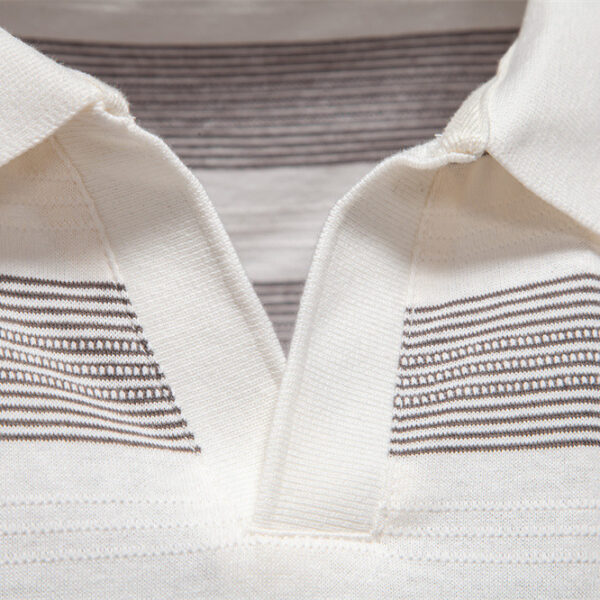 Striped Lapel Men's Polo Shirt Fashion - Image 5